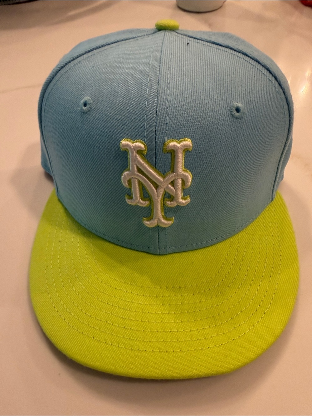 New Era Blue and Lime Embroidered New York Mets Logo Fitted